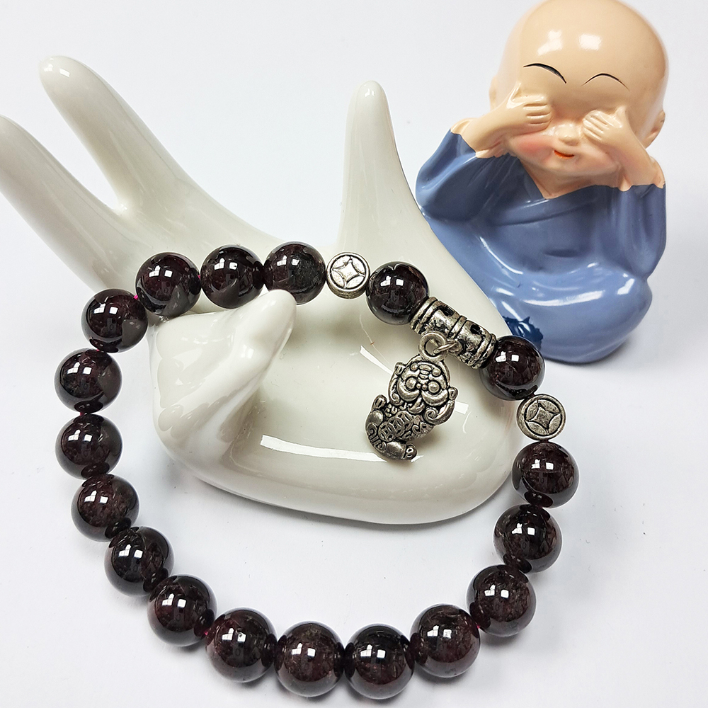 豼貅{紅石榴}開運手珠8mm【十方】135809