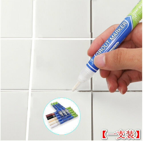 【One Pack】Tile Gap Whitening Pen, Bathroom Waterproof Floor Gap Stain Remover Pen, Floor Tile Seam Repair Pen (Antibacterial and Mold Removal │ Toilet │ Bathroom │ Kitchen │ Floor Tile │ Wall │ Renovation │ Gap │ Concealer Pen │ Whitening Pen │ Repair Agent │) [White]