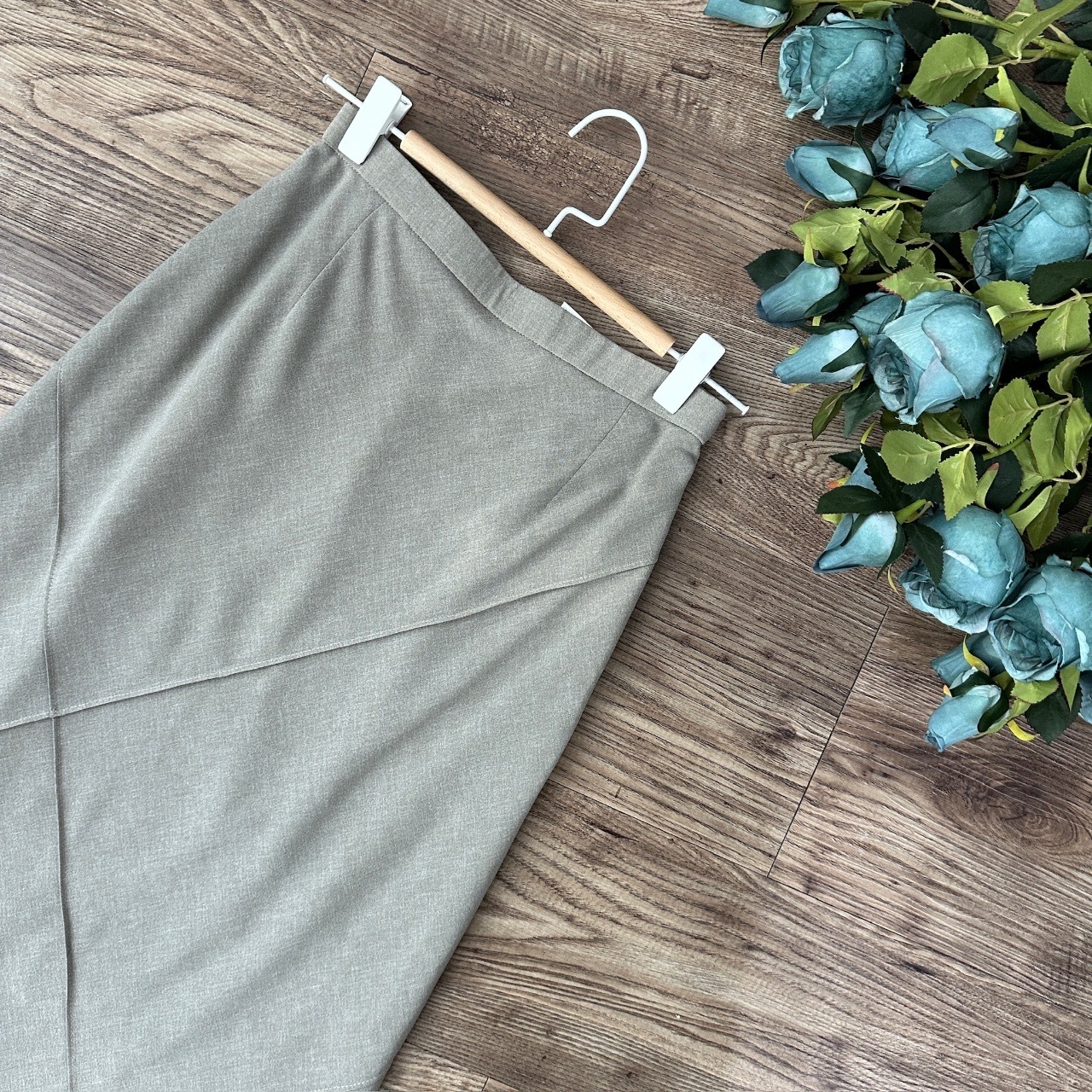 日本製灰色大格紋半裙