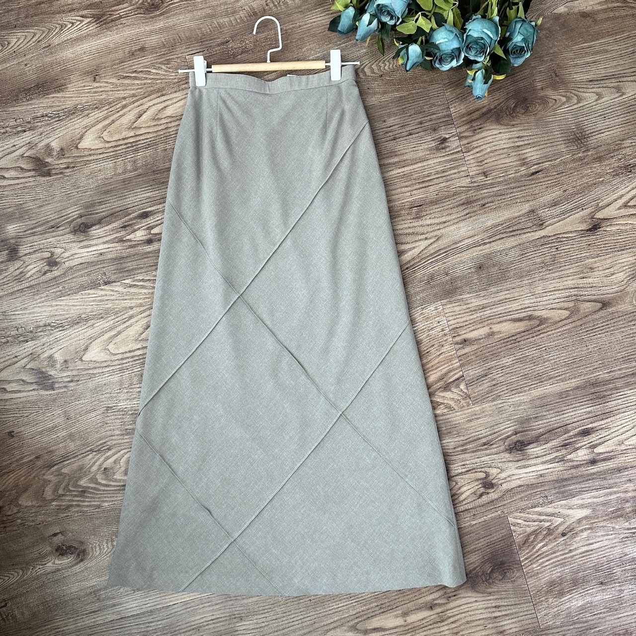 日本製灰色大格紋半裙