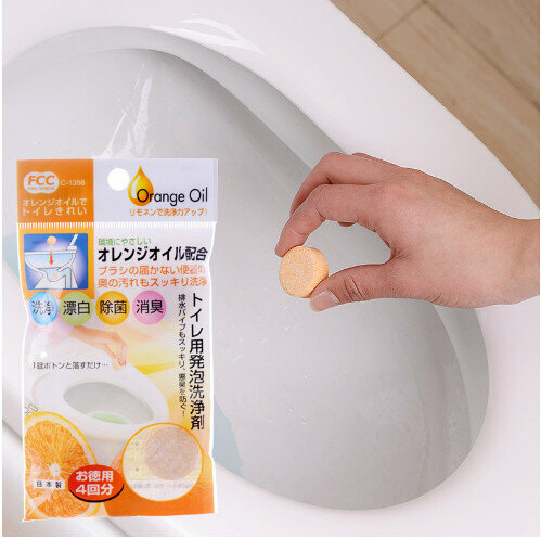 【Orange flavor 10g*4pcs/bag】Toilet washing, bleaching, sterilization, deodorization, foaming detergent 