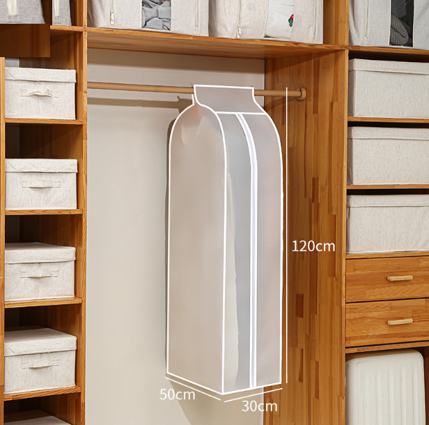 Japanese-style three-dimensional translucent clothing dust cover, suit big dust bag, thickened hanging bag, 50x30x120CM