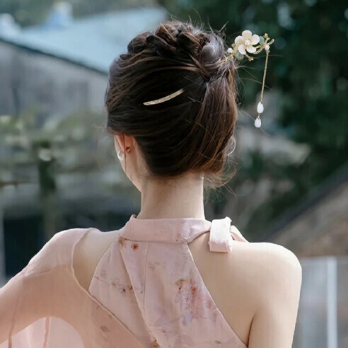 Ancient style tassel Chinese style hairpin [3# alloy flower]