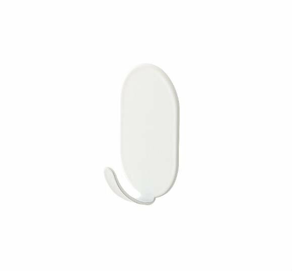 (10pcs) Nordic oval non-perforated strong metal hook sticker (white) non-drilling strong hook non-marking hook anti-stiff and durable and moisture-proof