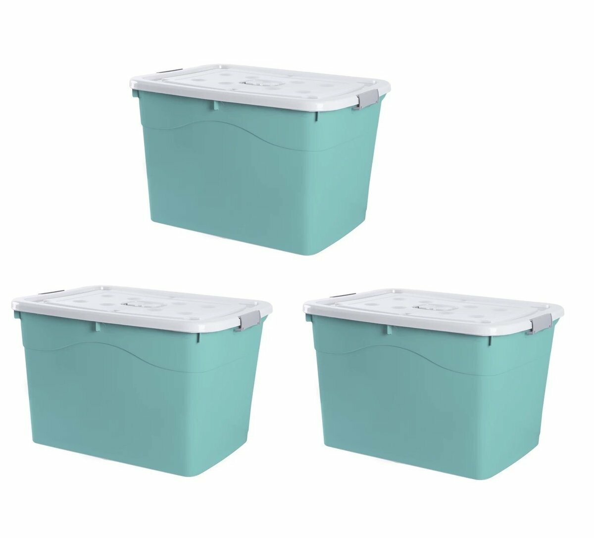 (3 combinations) Home Storage Box, Thickened Storage Box, Plastic Box (Green #8825 x3) 
