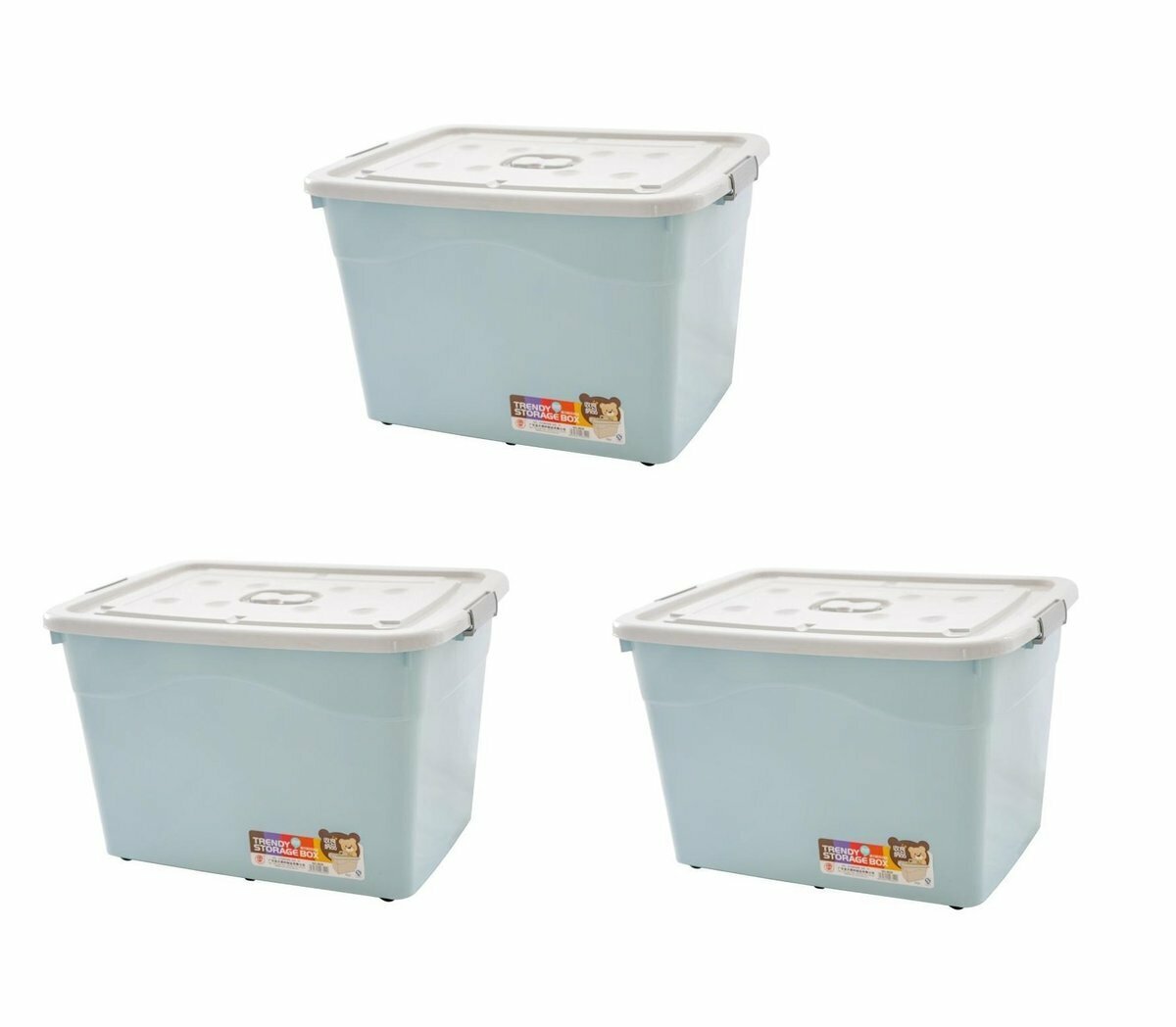 (3 combinations) Home Storage Box, Thickened Storage Box, Plastic Box (Blue #8825 x3) 