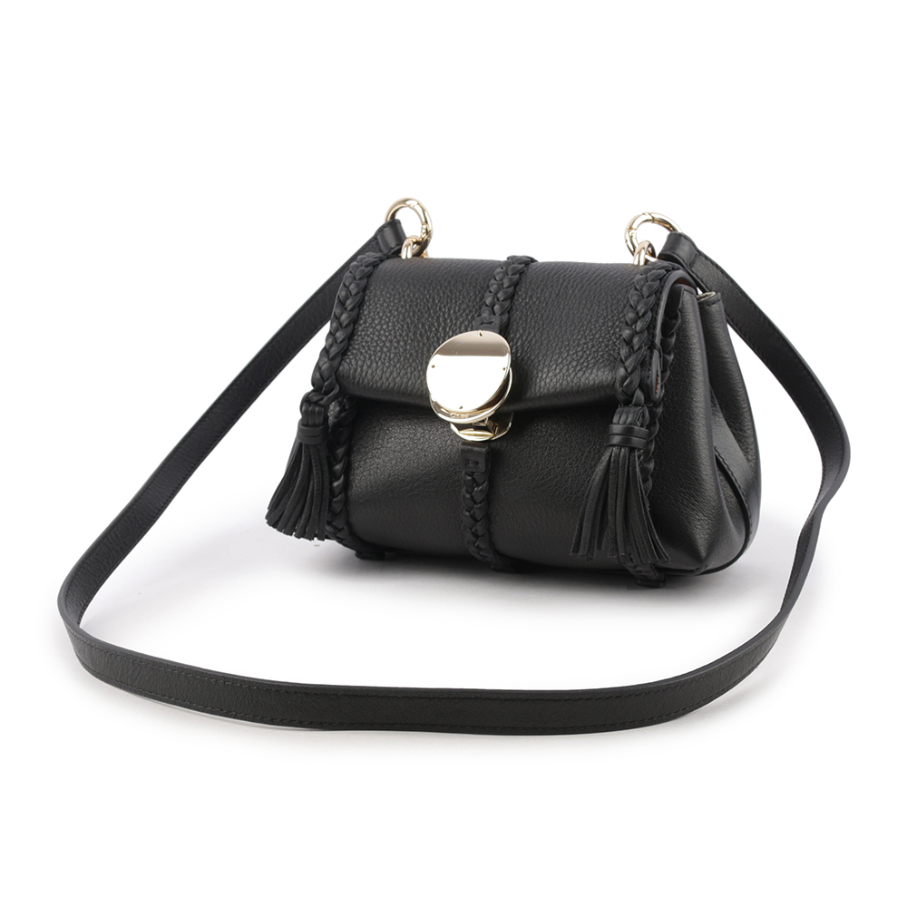 【CHLOE'】Penelope 小牛皮迷你翻蓋二用包(黑色) CHC23AS575K15 001