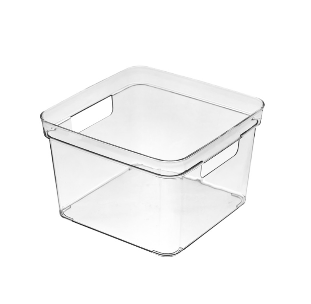 Japanese-style desktop storage box Transparent storage basket Cosmetics storage box Snack storage box Sundries storage box Storage basket Desktop organization box [6174 large without lid]
