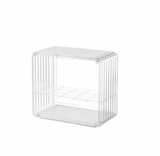 Bag storage box Luxury transparent display storage box Model figure blind box storage Shelf dustproof storage box [large regular white (one partition)]