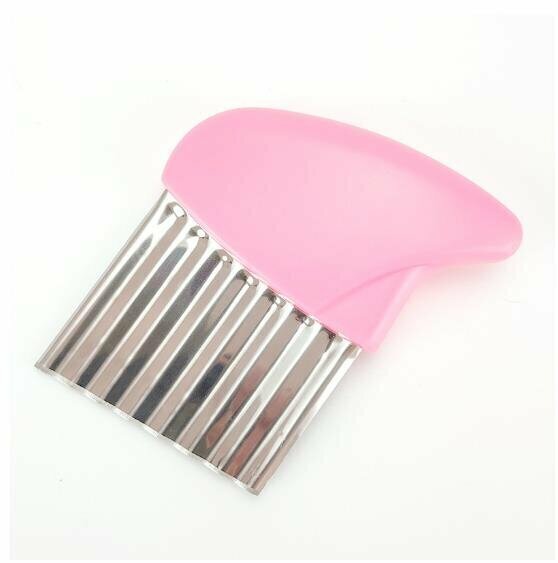 Pink Multi-function Wave Knife Potato Knife Strip Cutter Potato Cutter French Fries Corrugated Knife Cutting Flower Fries Knife 