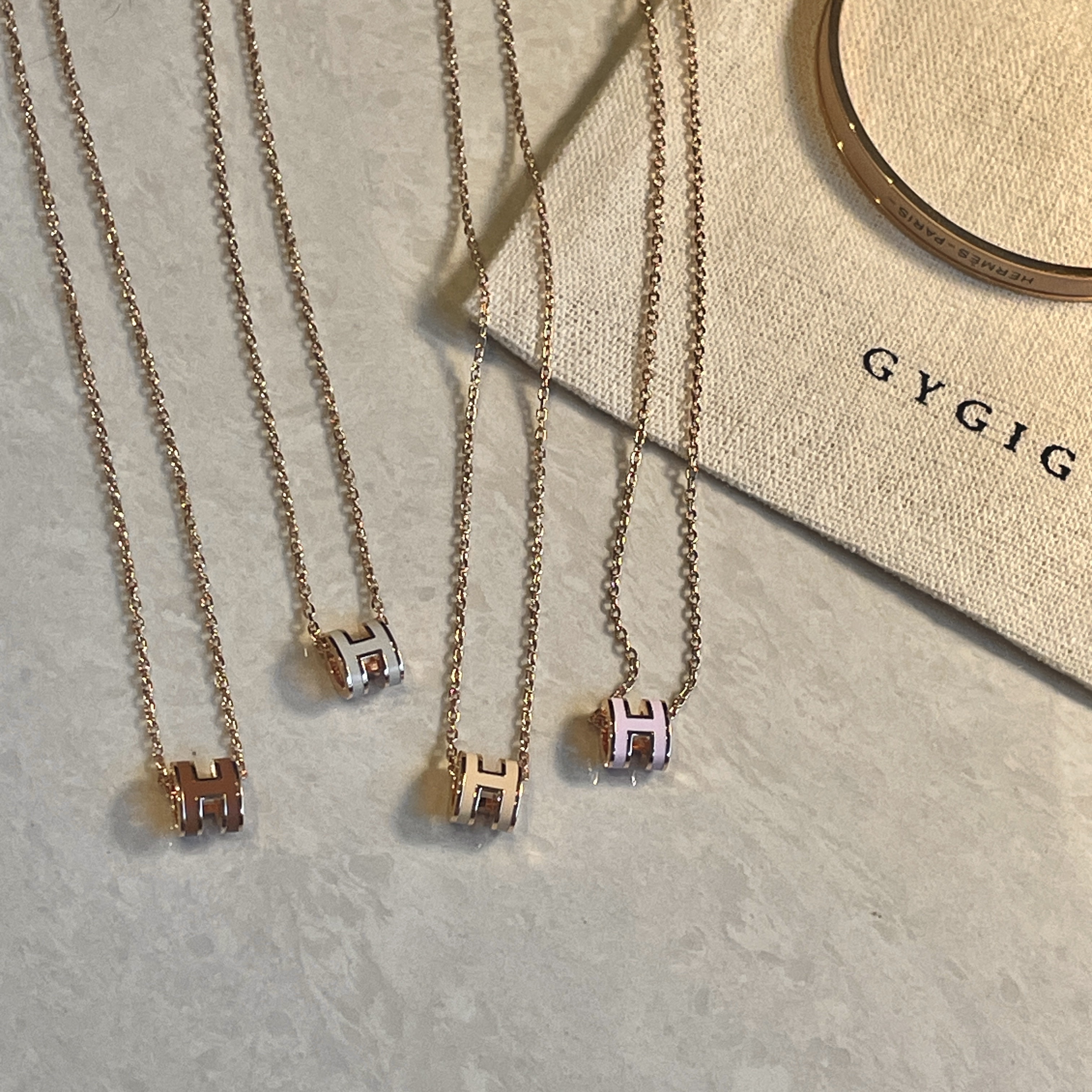 18k personalized mini H琺瑯高奢鈦鋼項鍊