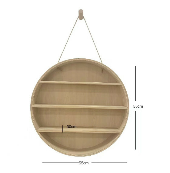 Popular Danish Nordic round wall hanging entrance living room tea room decoration pendant (wood wax oil color) 55*10.5*55CM