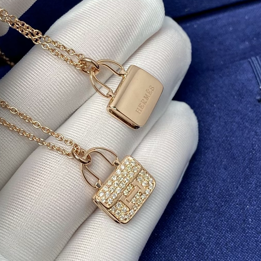 18k”高奢H康康包水鑽定製項鍊