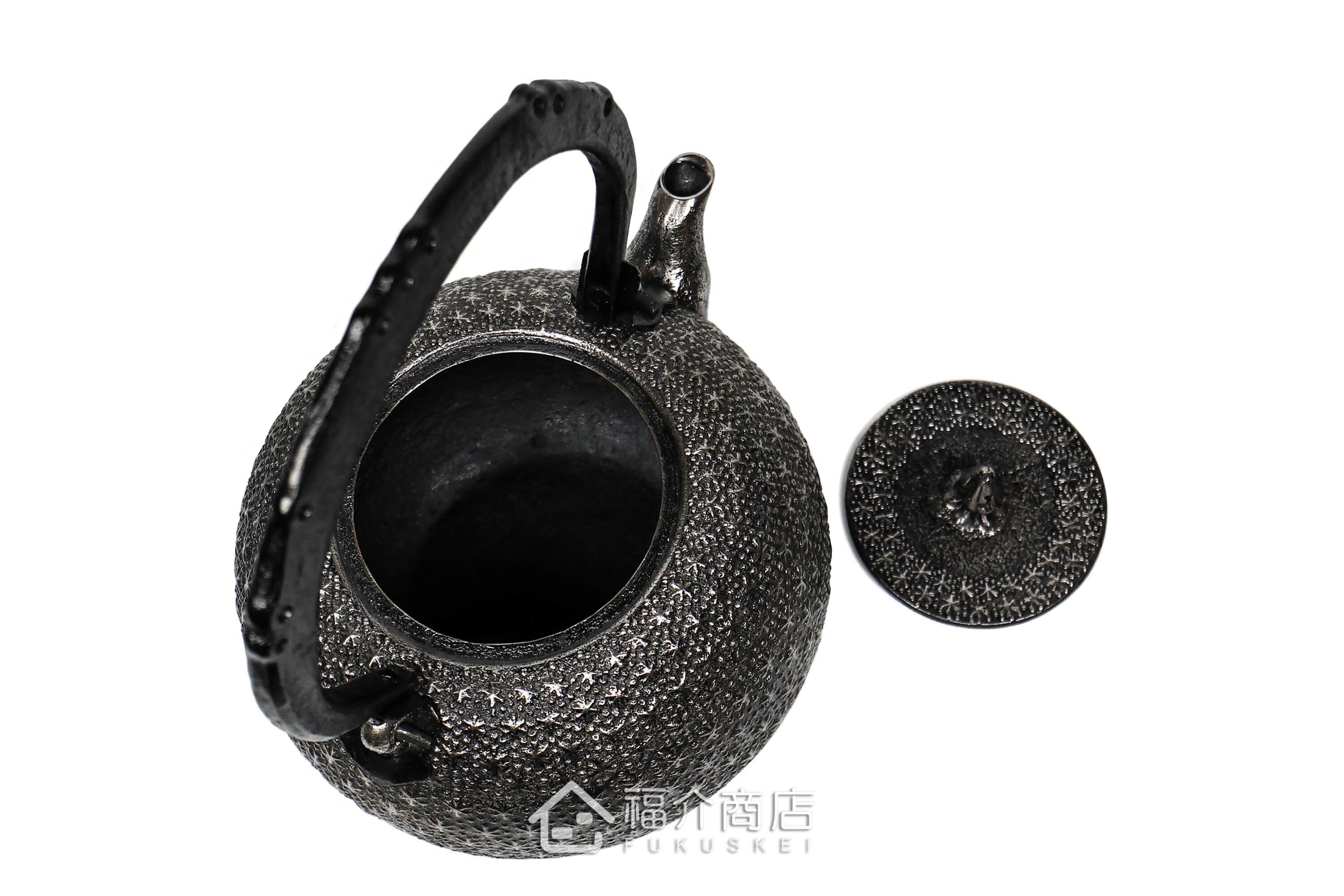 泡茶煮水用的布團型本龜甲紋砂鐵壺