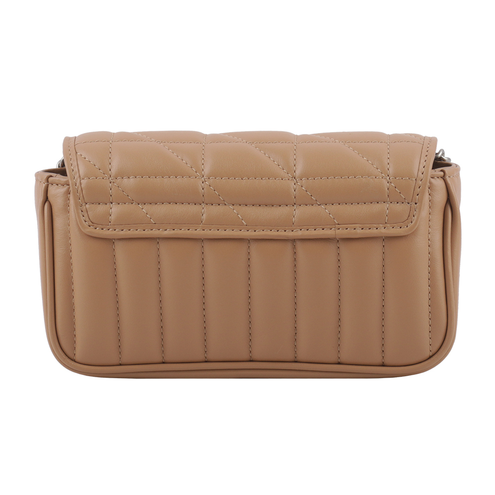 【GUCCI】GG Marmont 交叉縫線皮革翻蓋肩背/斜背鏈包(mini款)(裸粉色) 476433 DTD5N 2754