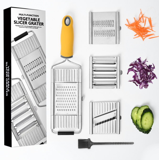 Multi-function stainless steel grater (color box + brush)