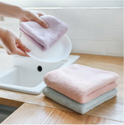 [entering three Motoiri / melange]  (Thickened/30*30cm) Plush microfiber strong absorbent rag  