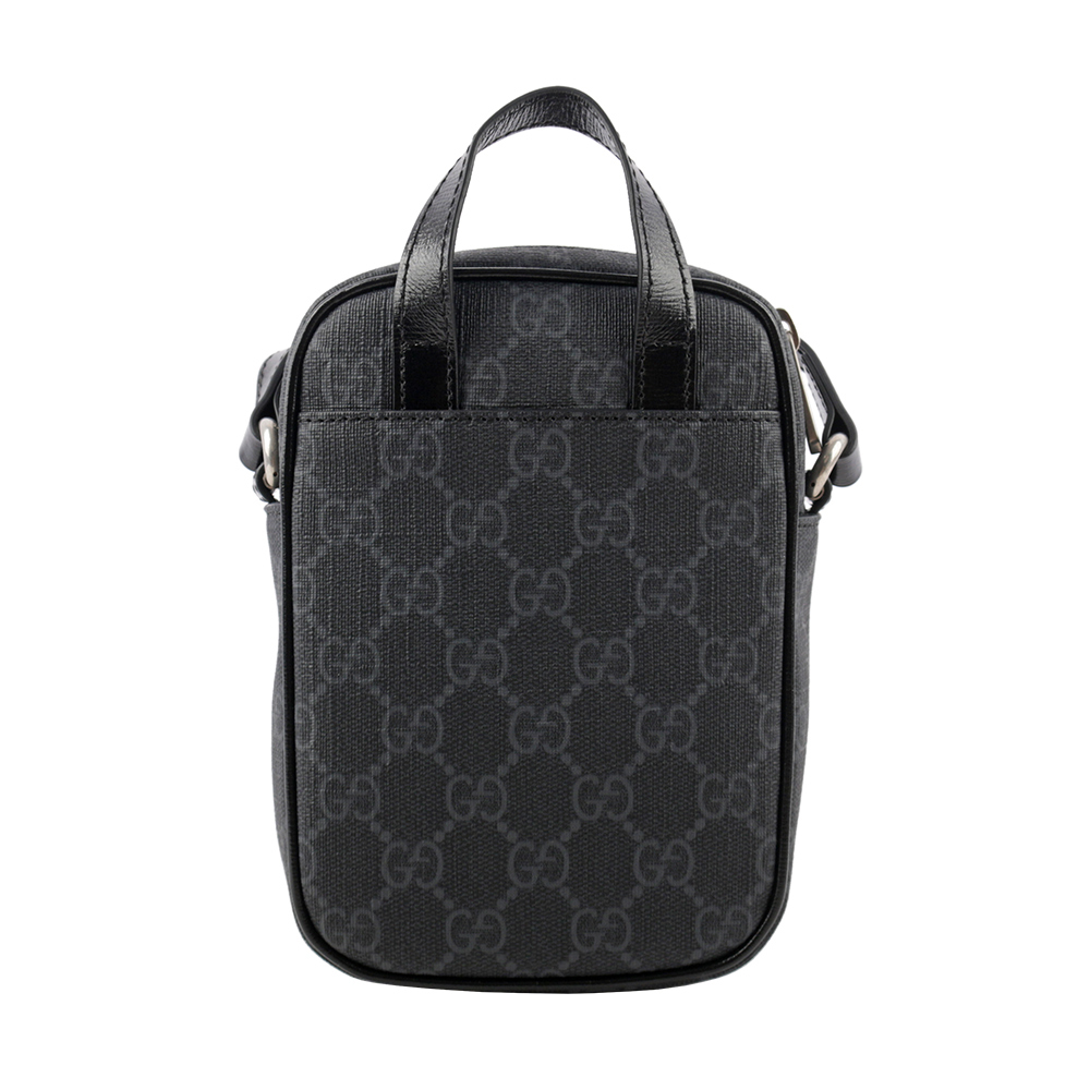 【GUCCI】Interlocking G 標誌迷你拉鍊二用包(黑灰色) 672952 92TCN 1000