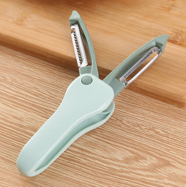 Multifunctional Foldable Double Head Peeling Grater (4*2*11 Light Blue)