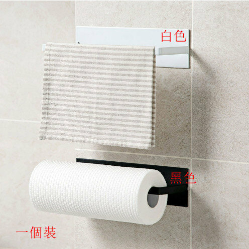 [One Pack] No Punching, No Drill Wall, Carbon Steel Paper Towel Holder, Kitchen Paper Holder, Toilet Paper Holder, Towel Storage Shelf, Roll Paper Holder, Storage Shelf【White】