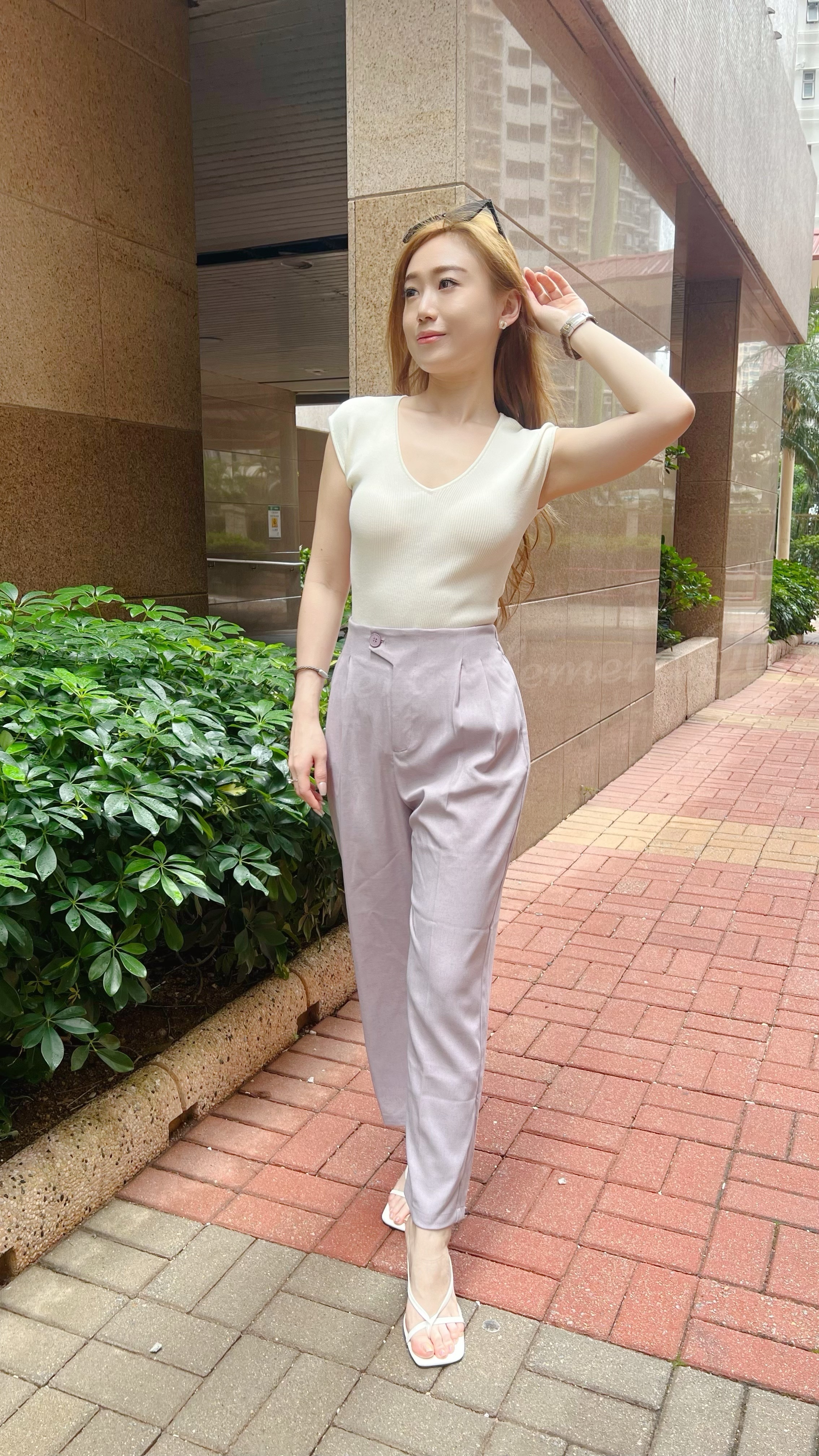 PT24W0543 棉麻顯瘦哈倫褲返工褲