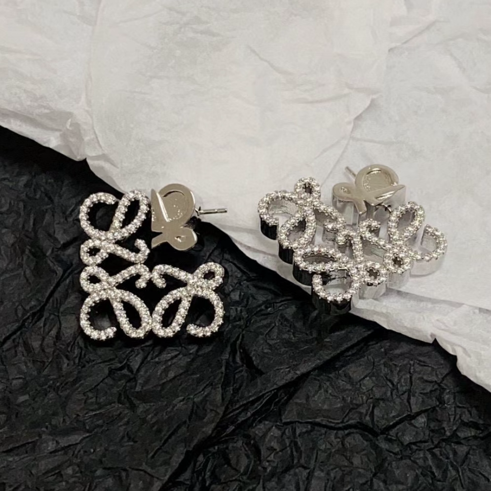 Lo金鑽花紋重磅定製雙面耳釘/專屬耳賭