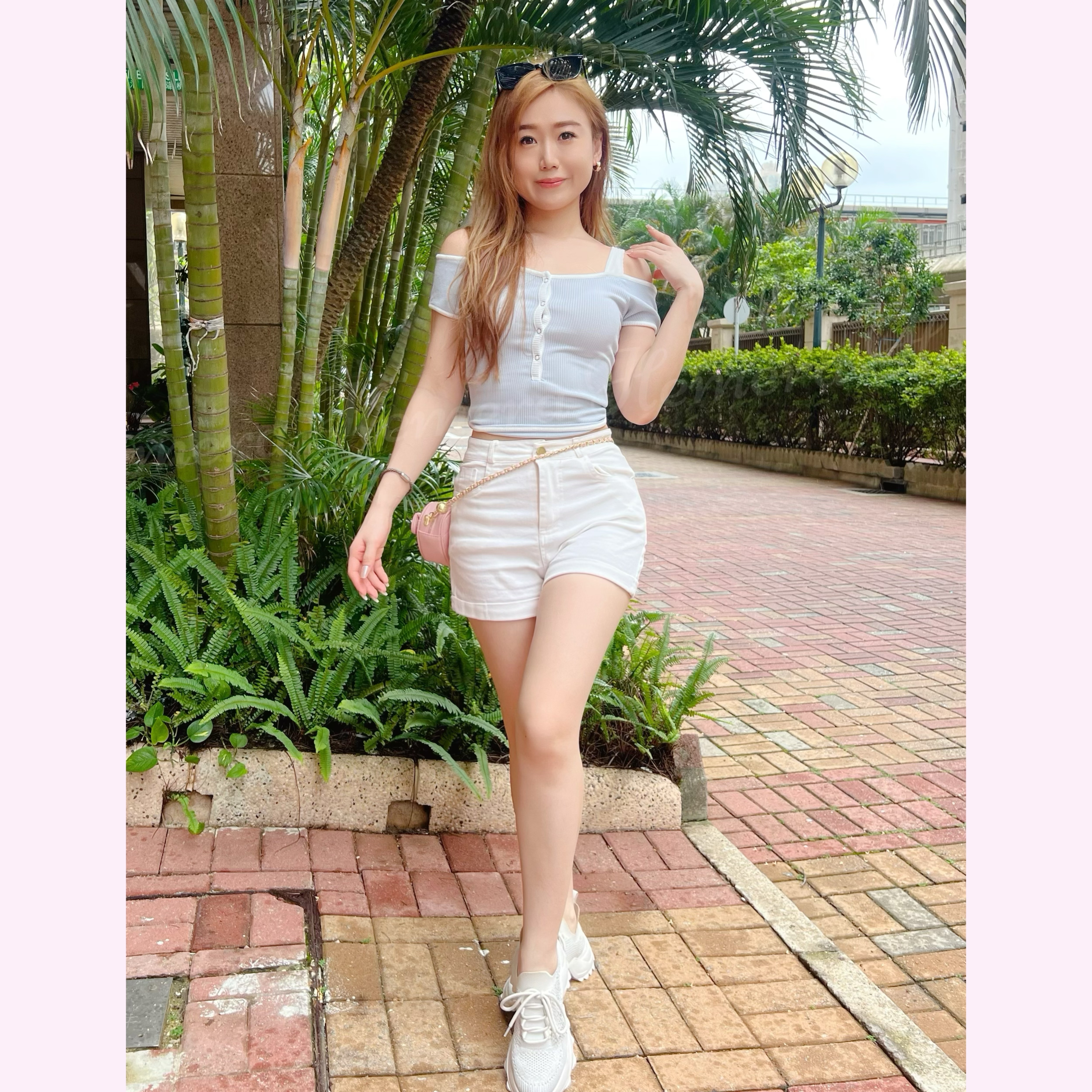 TP24W0541 HELLO SUMMER雙拼色假兩件棉質上身