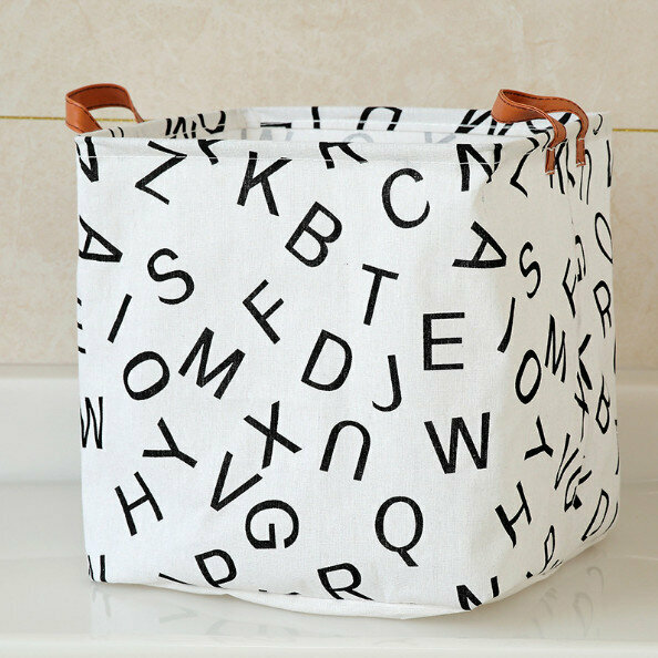 Cotton and linen fabric folding storage basket dirty clothes basket dirty clothes basket dirty clothes basket (letters)