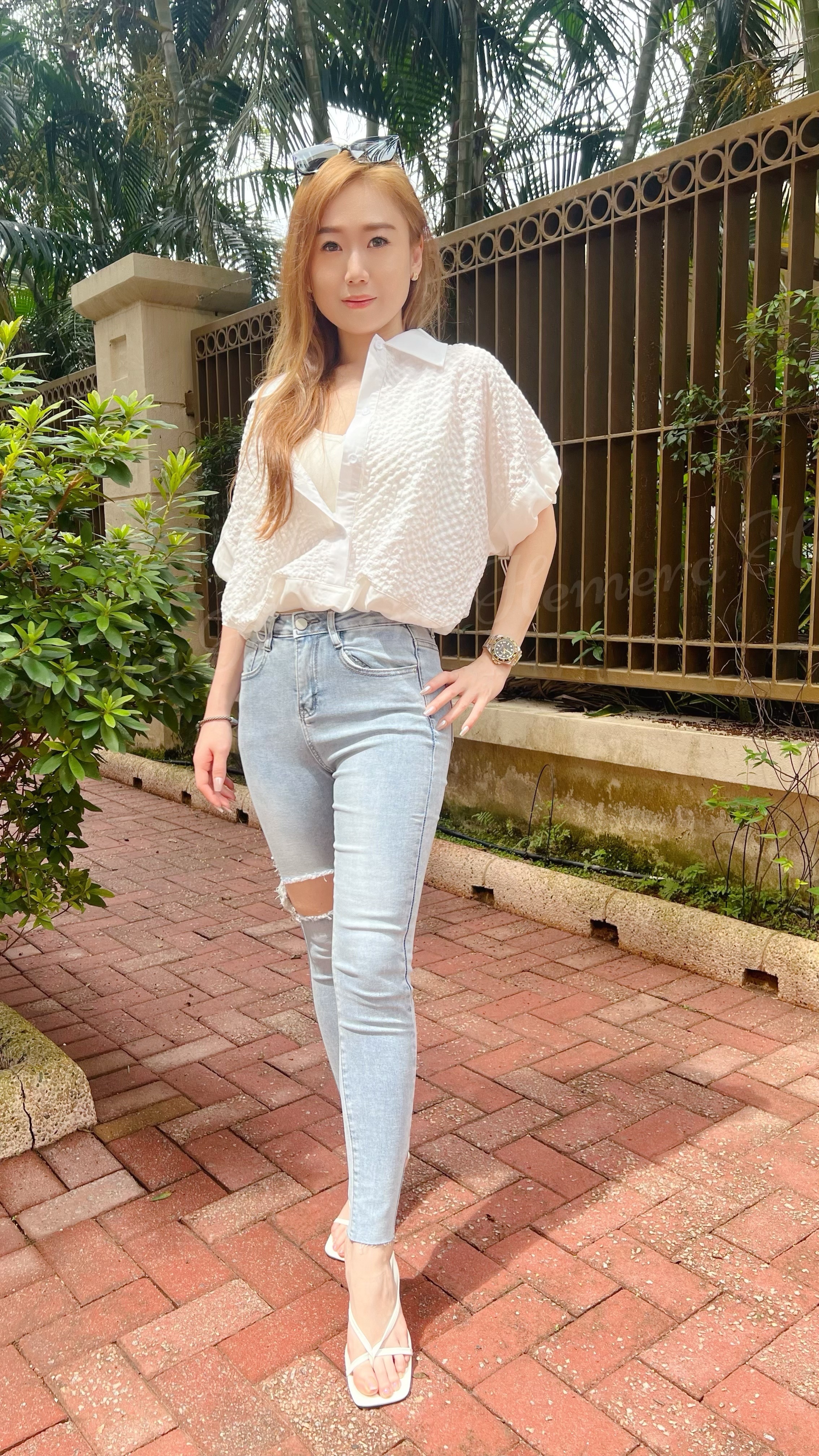 PT24W0546 顯瘦塑身級數窿窿牛仔褲