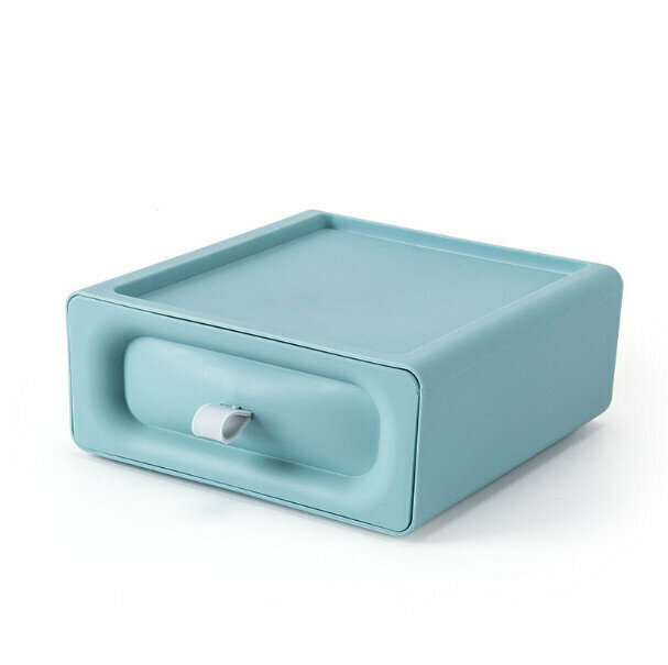 Color drawer type storage box (gentian green)