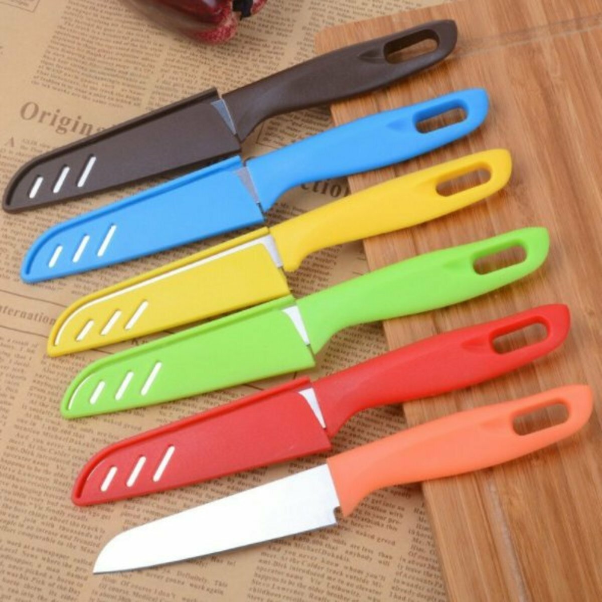 Candy color fruit knife color stainless steel paring knife (random color single handle)