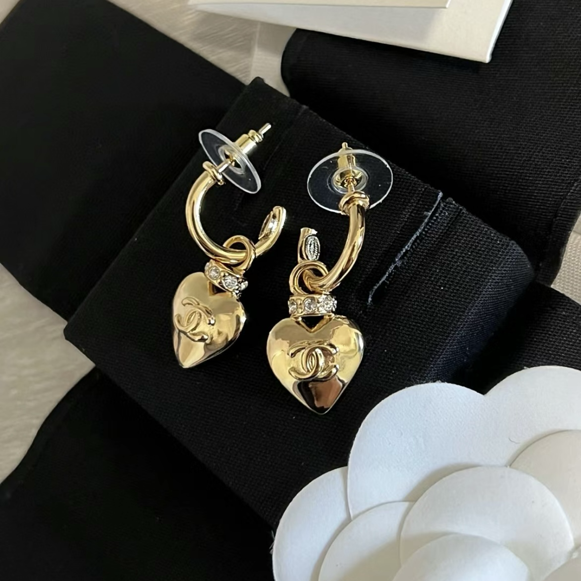 18k 24p千金愛心鑽鎖定製耳墜