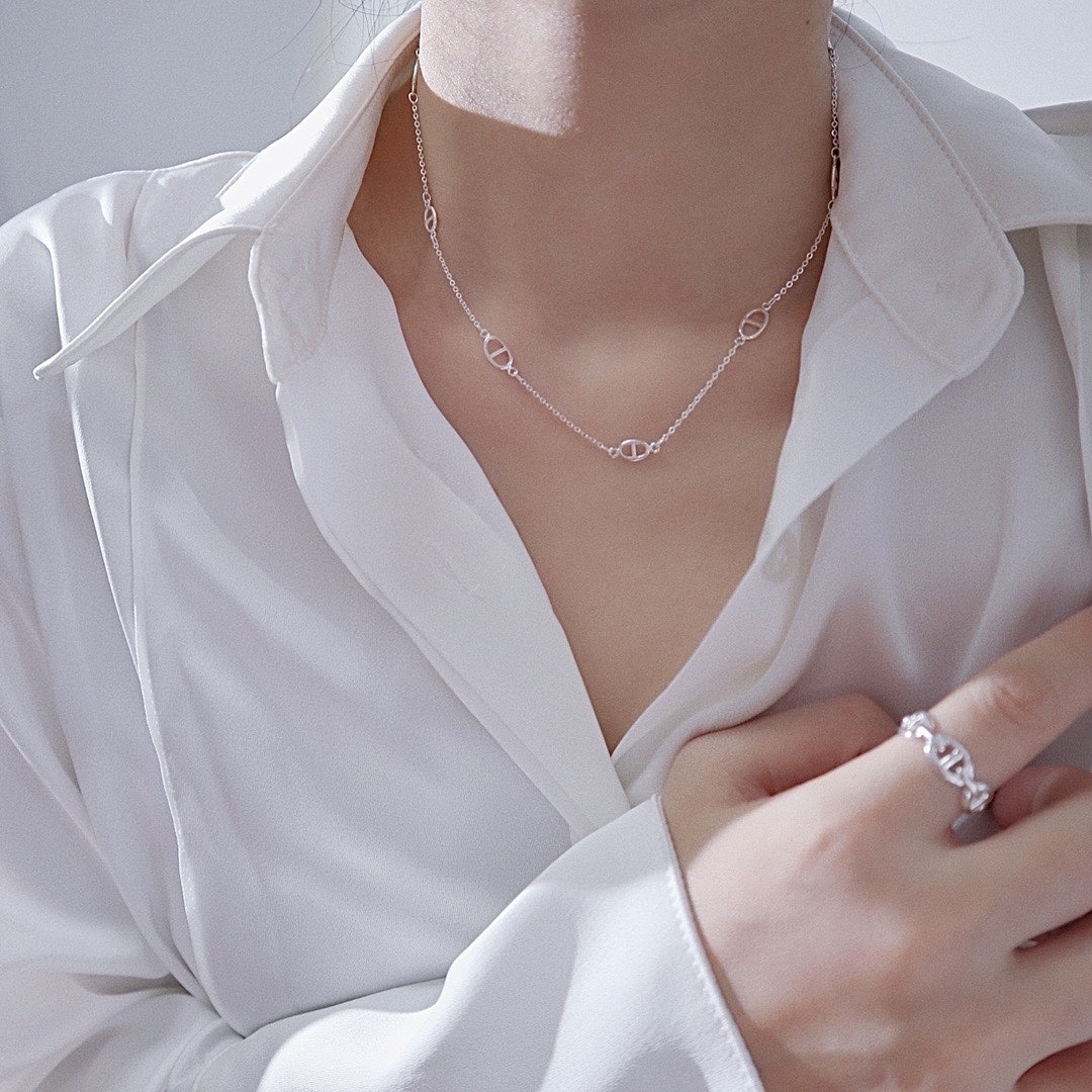 s925純銀 大小豬鼻一體式OT項鍊