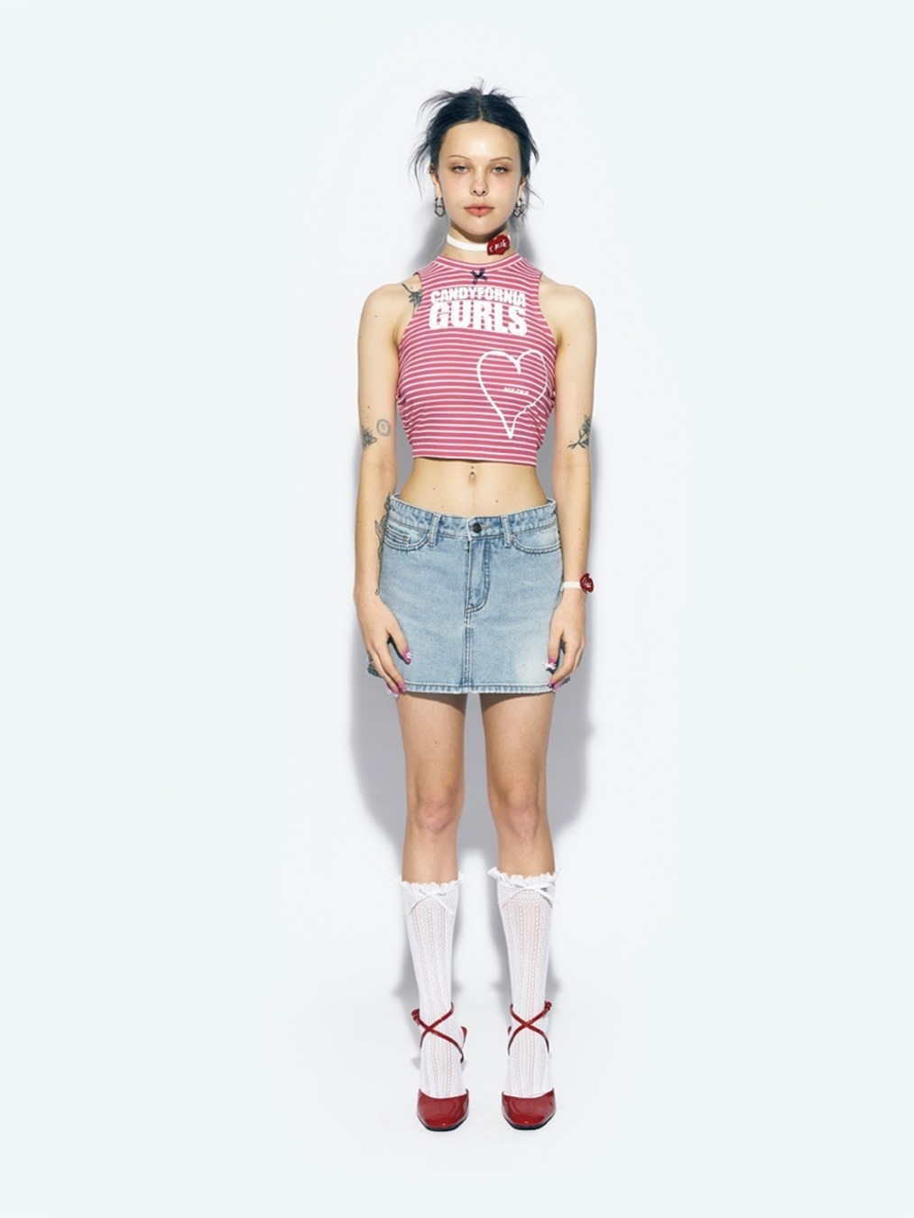 [as if calie] YORK TRIM DENIM SKIRT