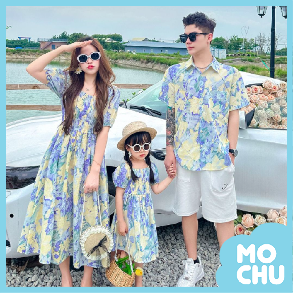 法式花卉親子裝