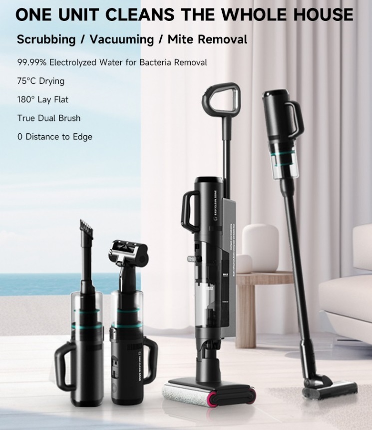 FANTU 智能無線全能洗地機 雙滾刷吸塵機(16KPa|180度躺平|雙貼邊滾刷|熱風烘乾|電解水除菌)