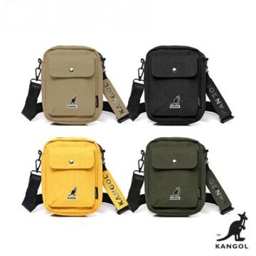 KANGOL 袋鼠 小Logo 帆布側背包 小方包 軍綠 6955300970
