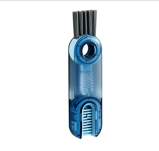 U-shaped multi-function silicone 3-in-1 cleaning cup brush color [transparent blue]