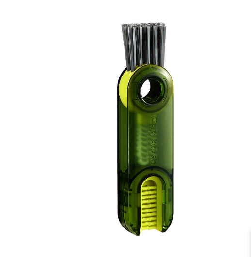 U-shaped multi-function silicone 3-in-1 cleaning cup brush color [transparent green]
