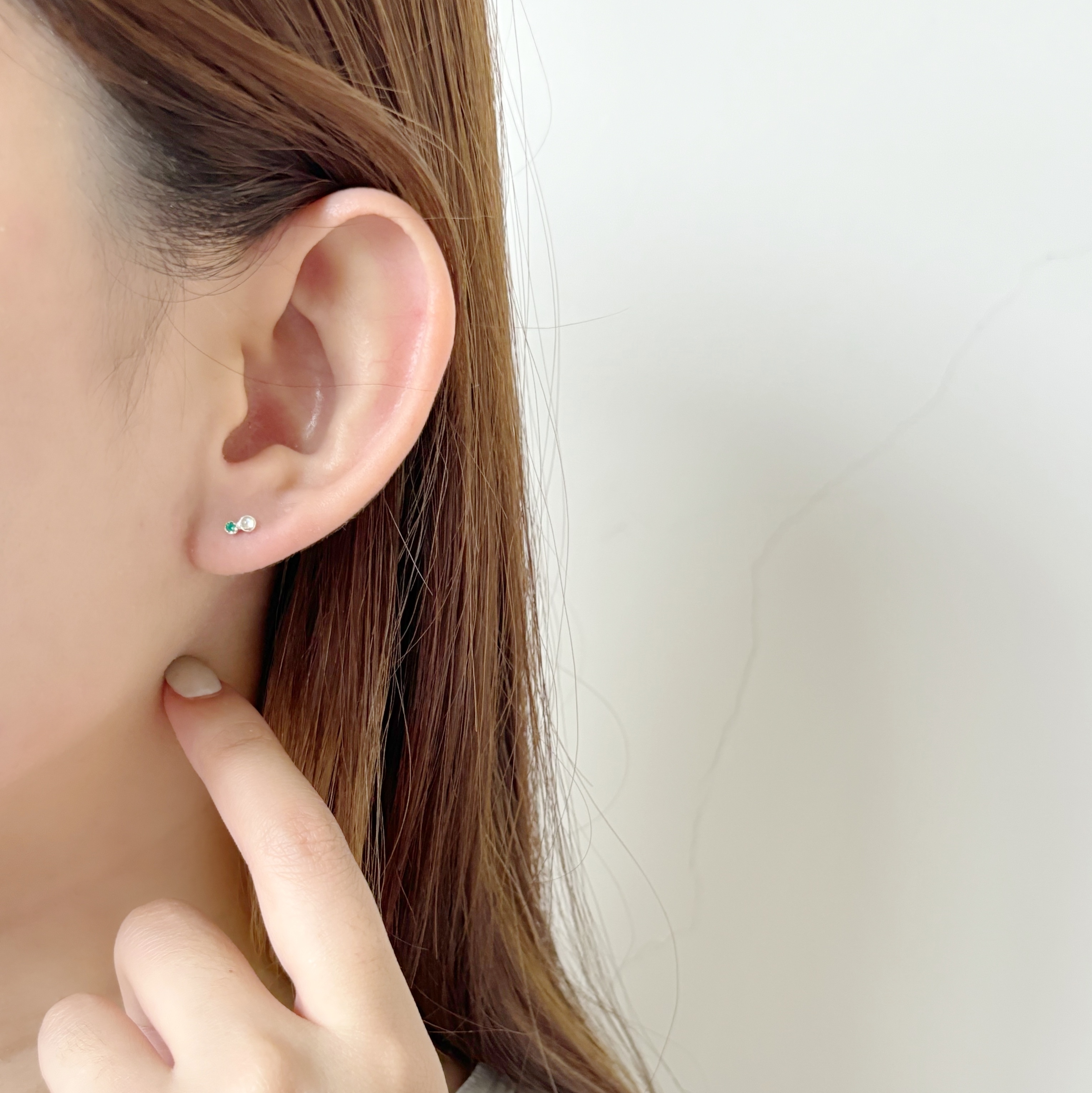 小圓拉長石綠瑪瑙轉珠耳環