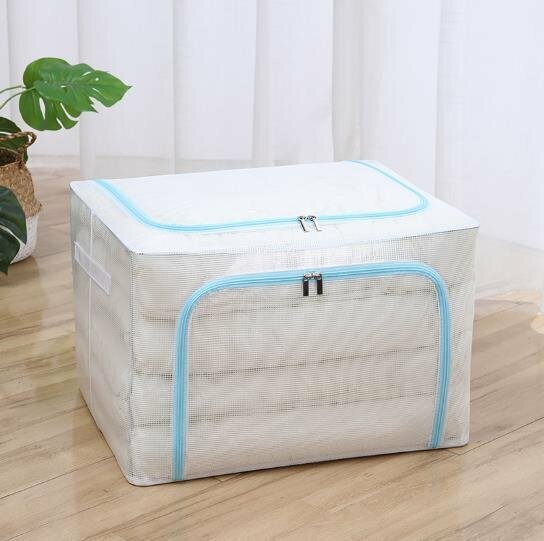Foldable waterproof steel frame storage box Storage box Visual storage box 24L (40*30*20cm) sky blue