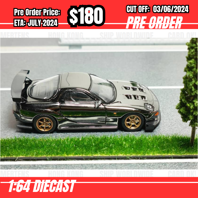 PO-$180 * Model Collect * 1:64 RX-7 FD3s Re Amemiya Chrome Grey [OD28/05]