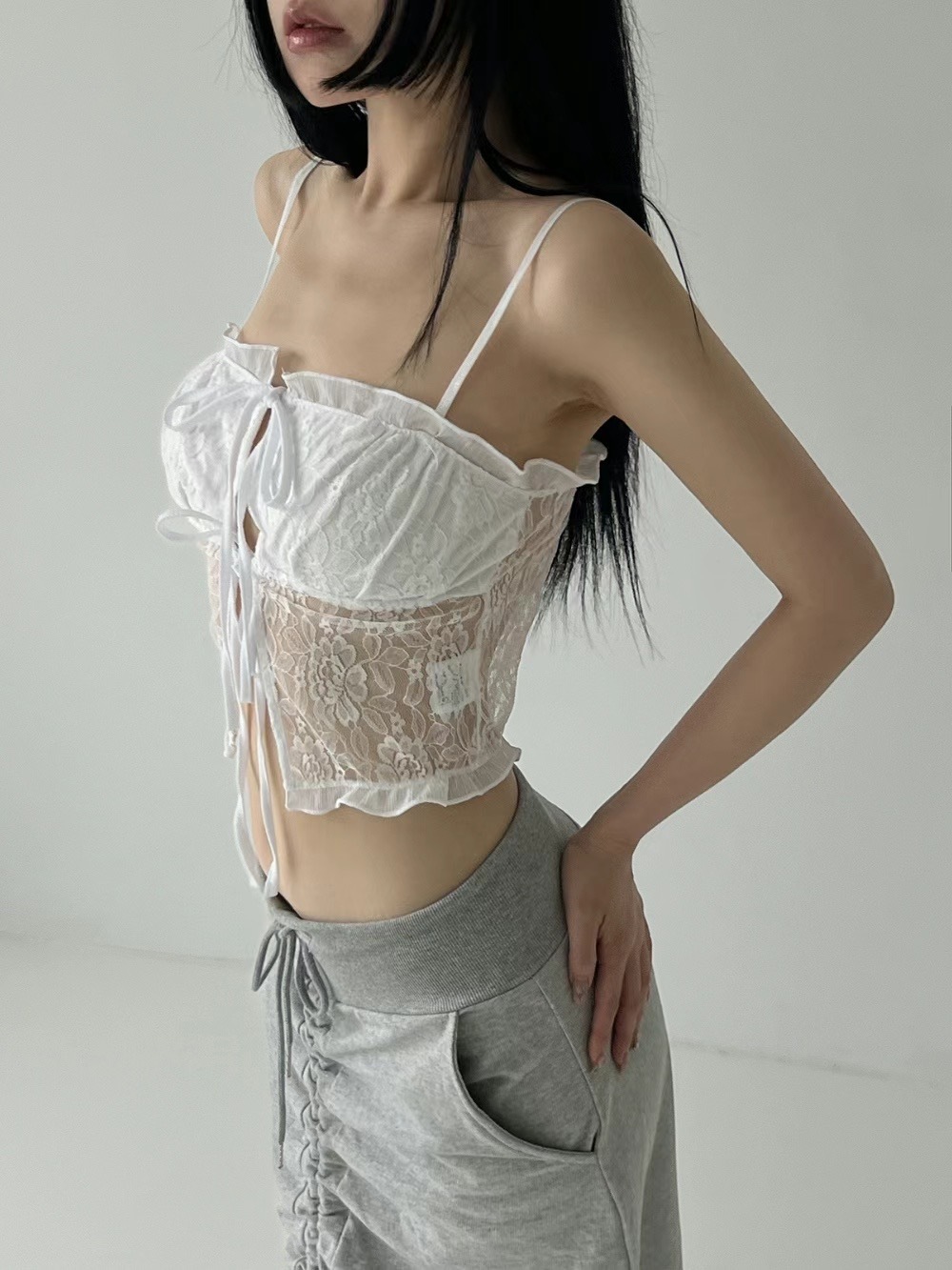 [PROJECT WAVE] LACE RIBBON TOP