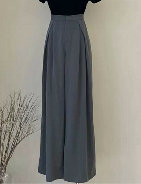 激抵女裝-休閑闊腿褲#單件(灰色)(M-4XL碼) (下單後聯系客服確認尺碼) 