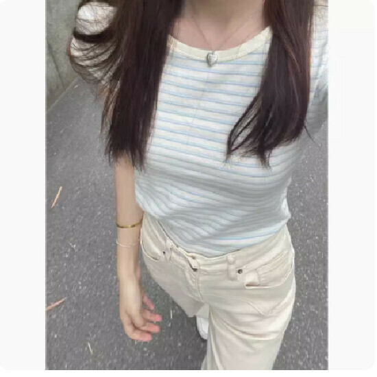 熱賣條紋t恤【藍白條紋】（優質純棉）【S-XL】（下單後請聯絡客服確認發貨尺碼）