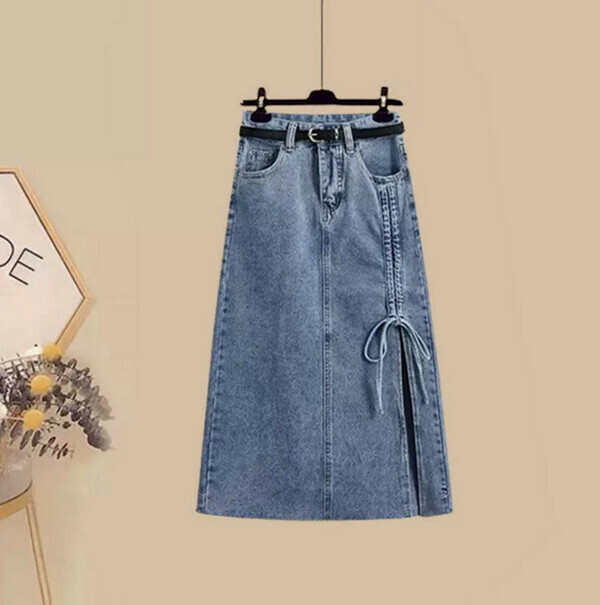 Women's Skirt [No Belt] (Blue) (M-4XL) (Contact customer service to confirm size after placing an order) 