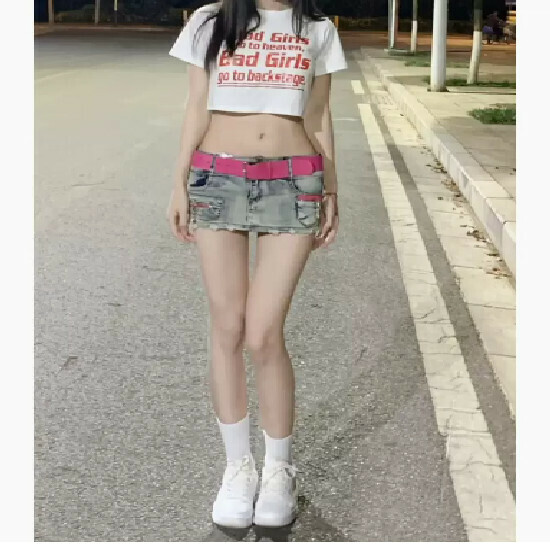 Hot selling low-waisted denim skirt [Vintage Blue] [S-XL] (please contact customer service to confirm the delivery size after placing the order)