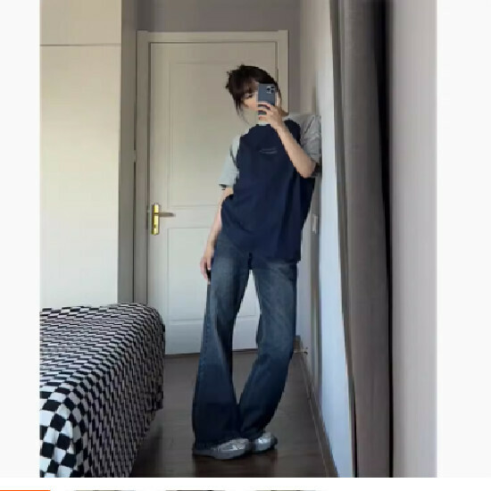 熱賣短袖t恤【灰拼藏青】（優質純棉）【M-2XL】（下單後請聯絡客服確認發貨尺碼）