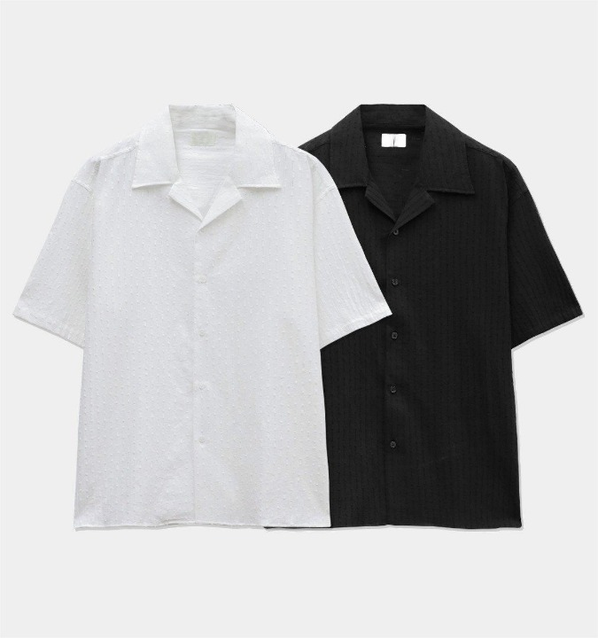 高迪鏤空開領短袖襯衫