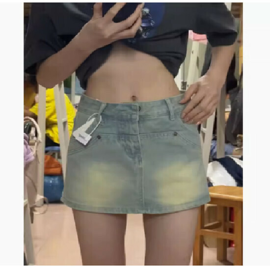 Hot Selling High Waist Denim Skirt [Nostalgia Blue] (High Quality Version) [XS-XL] (Please contact customer service to confirm the delivery size after placing the order)